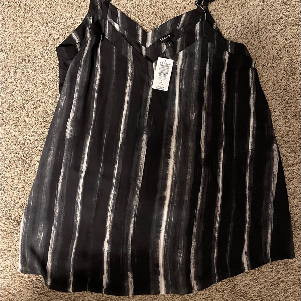Black and white striped blouse